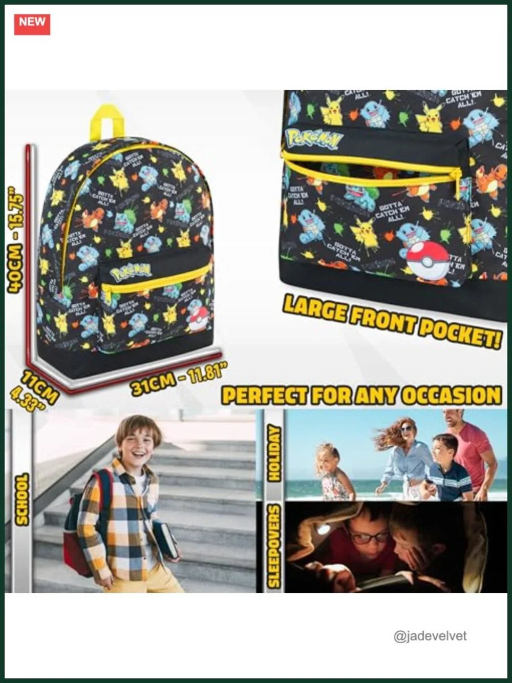 Kids Teens Anime Daypack Polka Dot Backpack Padded Straps 16L